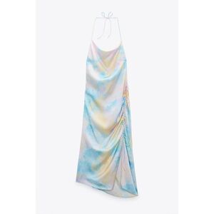 Zara Pastel Tie-Dye Slip Midi Dress in Blue, Yellow, Pink